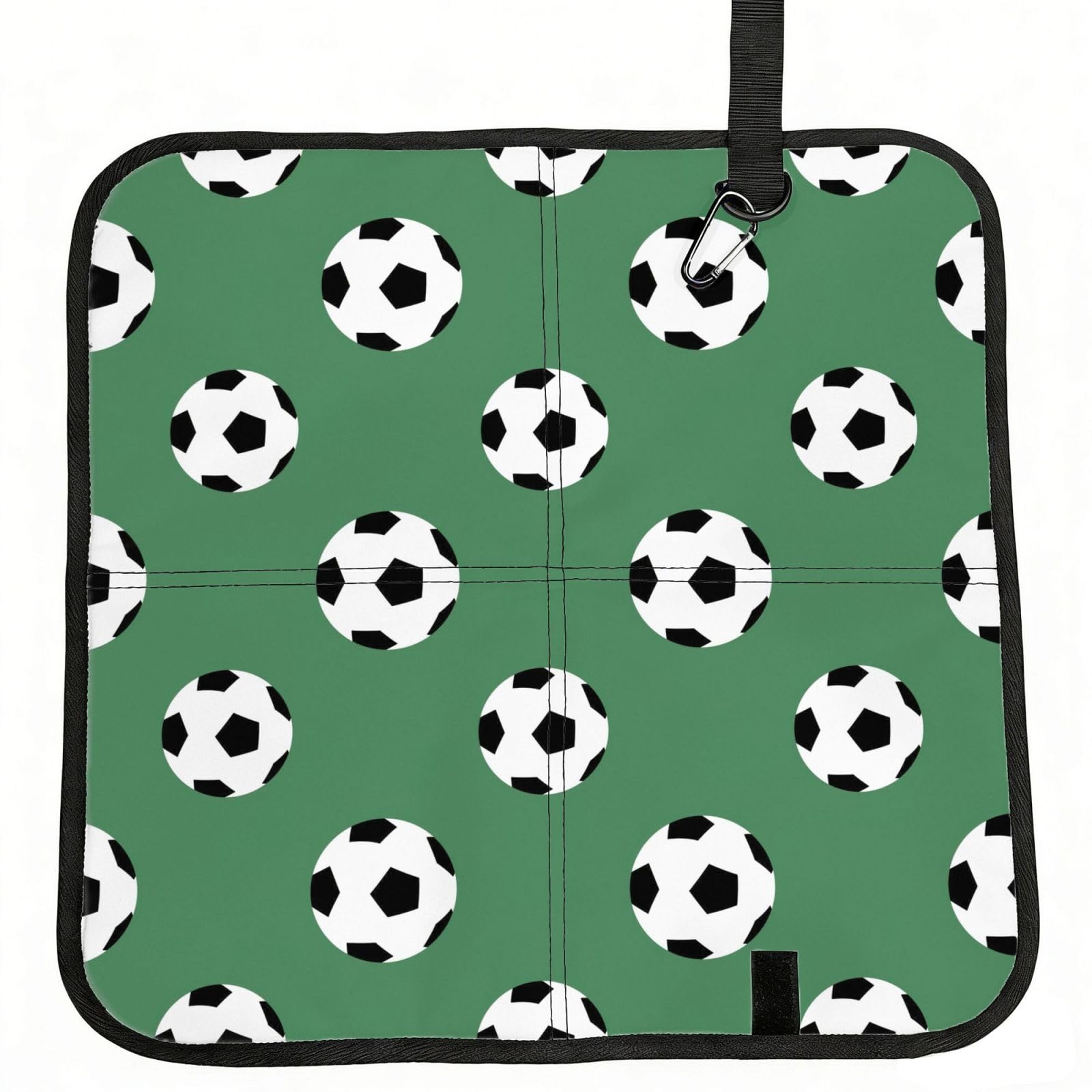 OKFSTY Soccer Print Fold Away Seat Cushion Portable Outdoor Pad Polyester Bleacher Bench Mat Travel Picnic Pad
