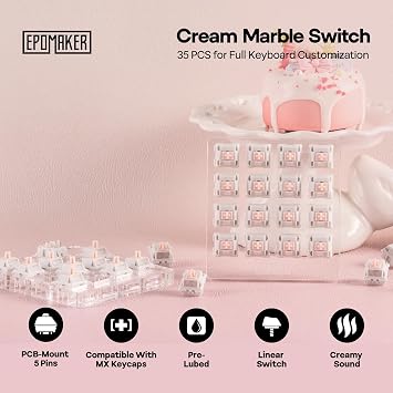 EPOMAKER TH108 PRO Full Size Mechanical Keyboard with Screen & Knob+Cream Marble 47gf Gaming Keyboard Switches