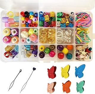 280pcs Dreadlock Beads Hair Clips for Kids/Women Braid Accessories Colourful Metal Hair Cuffs Hair Rings Braid Hair Loop Clips Hair Jewelry for Braiding Hair Decoration