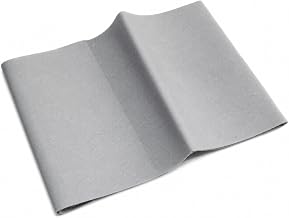 Grey Iron On Percale 12 x 45 cm - Woven Iron-On Interfacing 80% Polyester 20% Cotton - Reinforcement Sewing, Fabric Repair, Collars, Cuffs, Jackets, Trousers, Bags & DIY