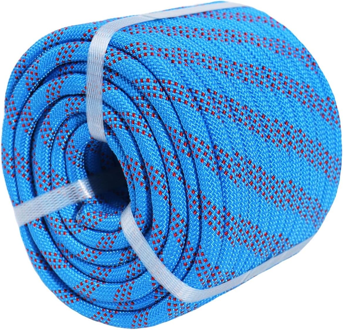 Braided Polyester Arborist Rigging Rope (3/8" X 100') Strong Pulling Rope for Climbing Sailing Camping Swings, Blue/Red