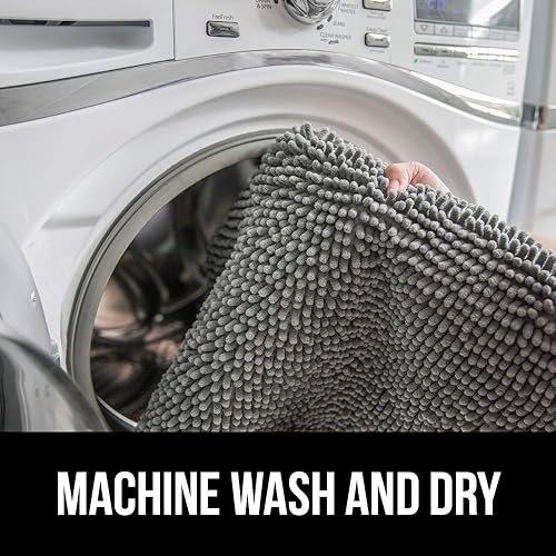 Miniatura 8 de Gorilla Grip Tapete absorbente de felpilla para interiores, 36 x 24 pulgadas, tapete lavable para perros, microfibra de secado rápido, respaldo