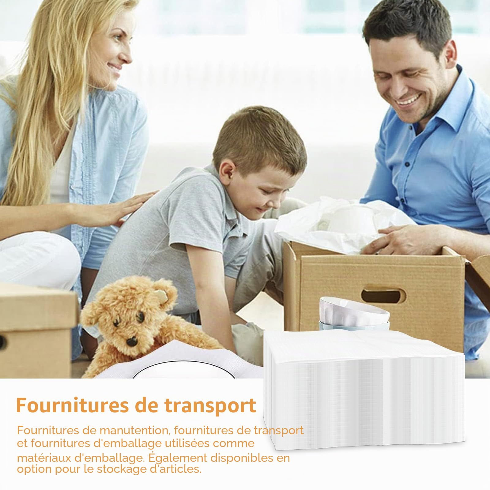 AKOLAFE 100 Pièces Feuilles Mousse Papier Bulle 40x30cm Épaisseur 0,5mm Sac d'emballage en Mousse Expansive pour Protection Carton Demenagement Vaisselle et Verres