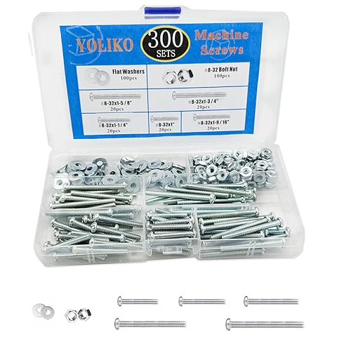 Miniatura 7 de 120 tornillos de máquina 832 perillastornillos de tracción, tuercas de perno, arandelas planas, kit surtido de acero al carbono, galvanizado,