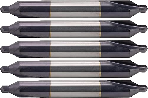 Miniatura 5 de Taladros centrales de carburo sólido de CME 5 piezas, tamaño No. 2, recubierto de TiAlN