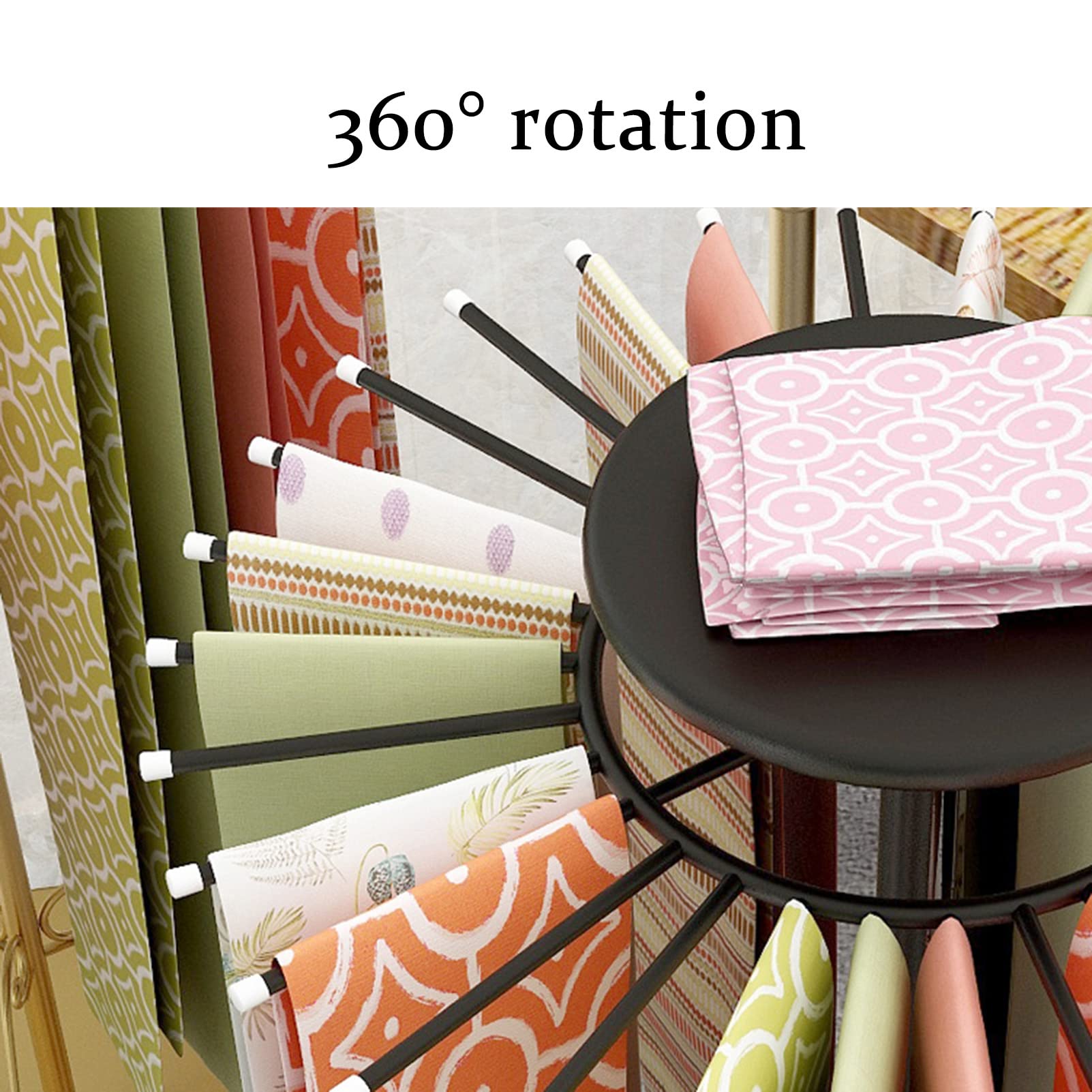 Espositore girevole in metallo per sciarpe, foulard e accessori, versatile per boutique, negozio o uso domestico