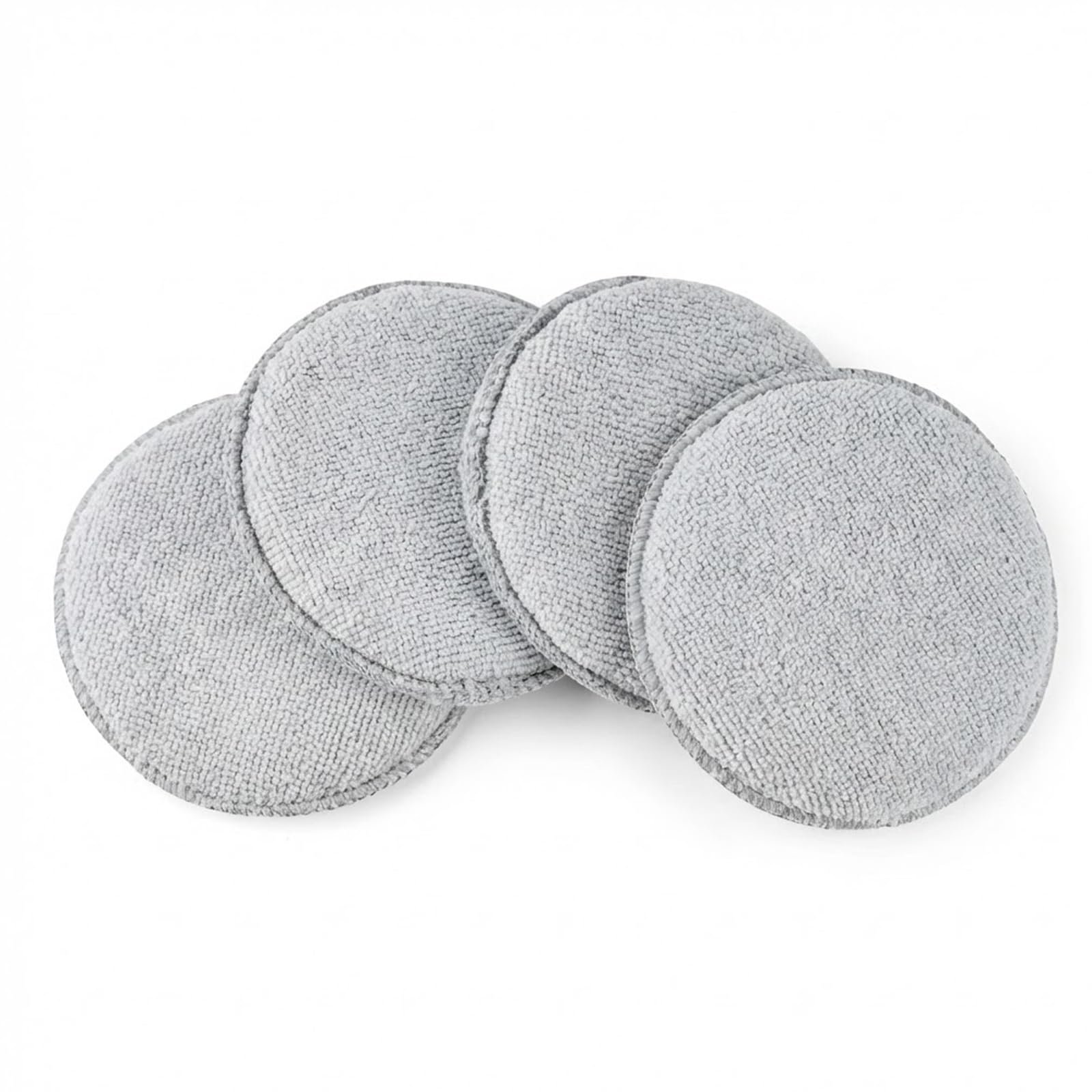 4 Microfiber Wax Applicators 5 Inch Reusable Polishing Pads Grey