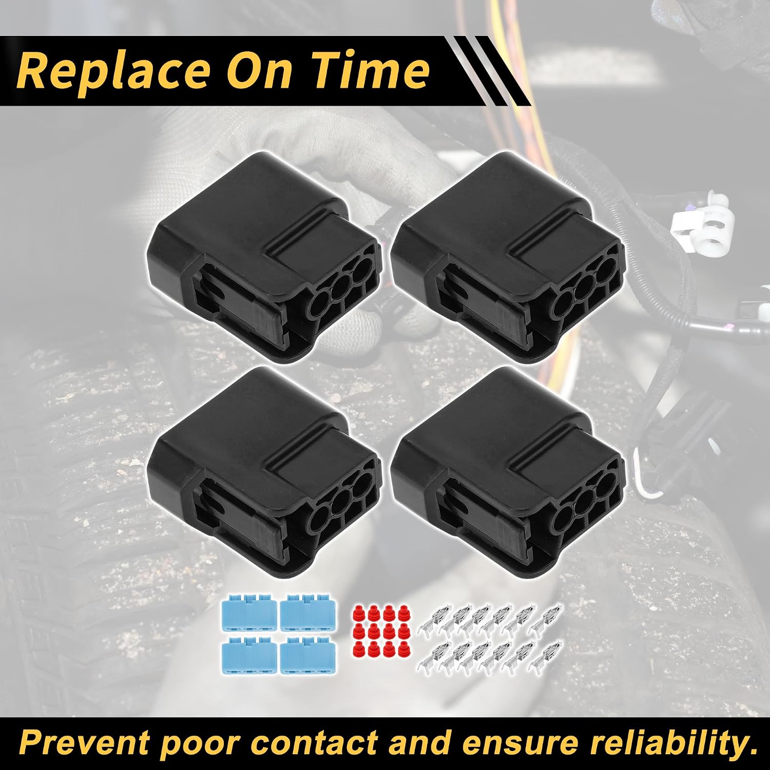 4 Set 3 Pins Ignition Coil Connector Plug for Honda S2000 F20 F22 Female Connector Terminal Housing Plug Connector