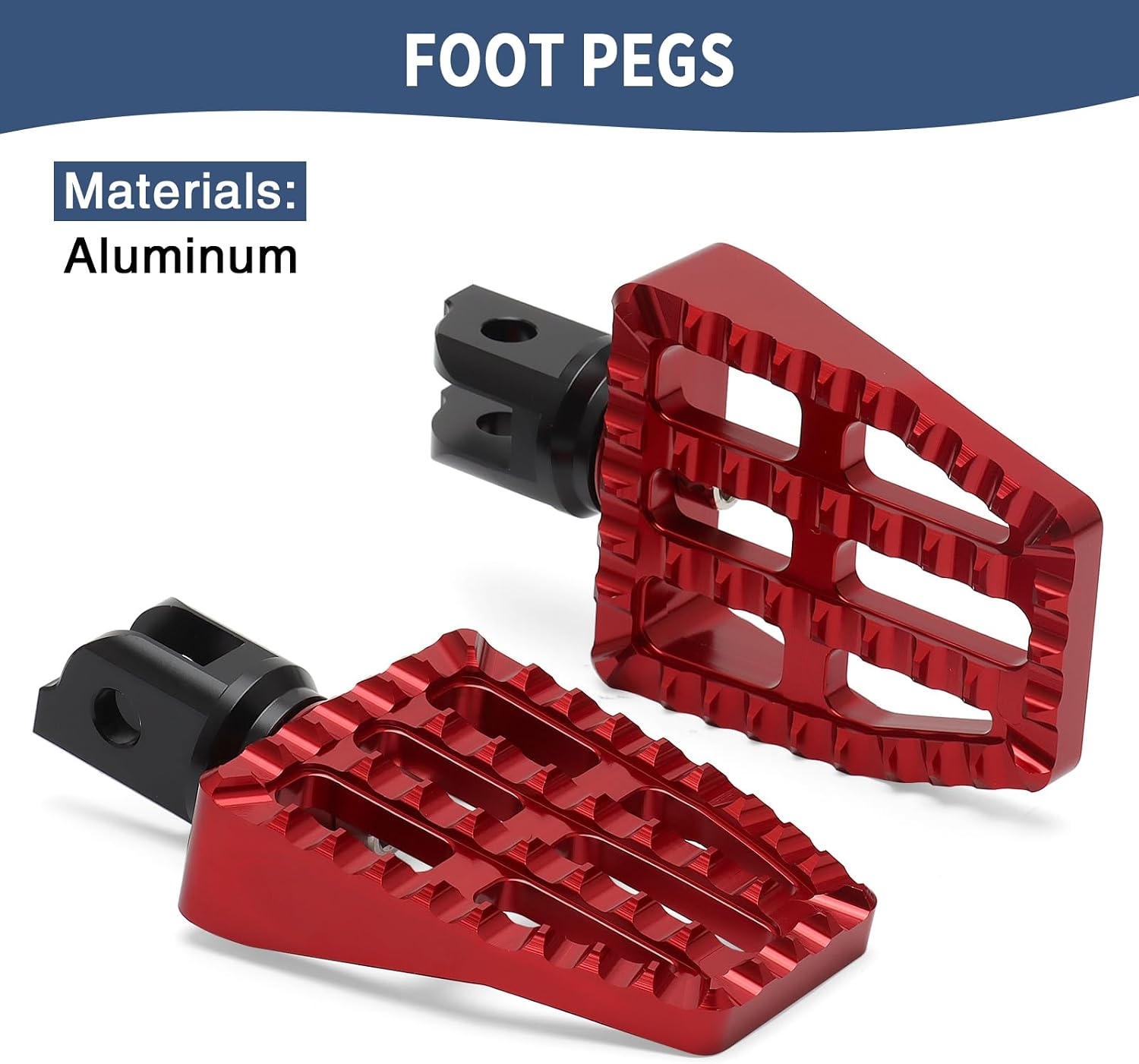 Motorcycle Foot Pegs MX Front Footrests Pedals Fit For Harley 2018-2025 Softail Street Bob 114 FXBB Fat Bob Low Rider S Breakout Fat Boy FXLRST FLSB FXLRS FLHSC (Red)