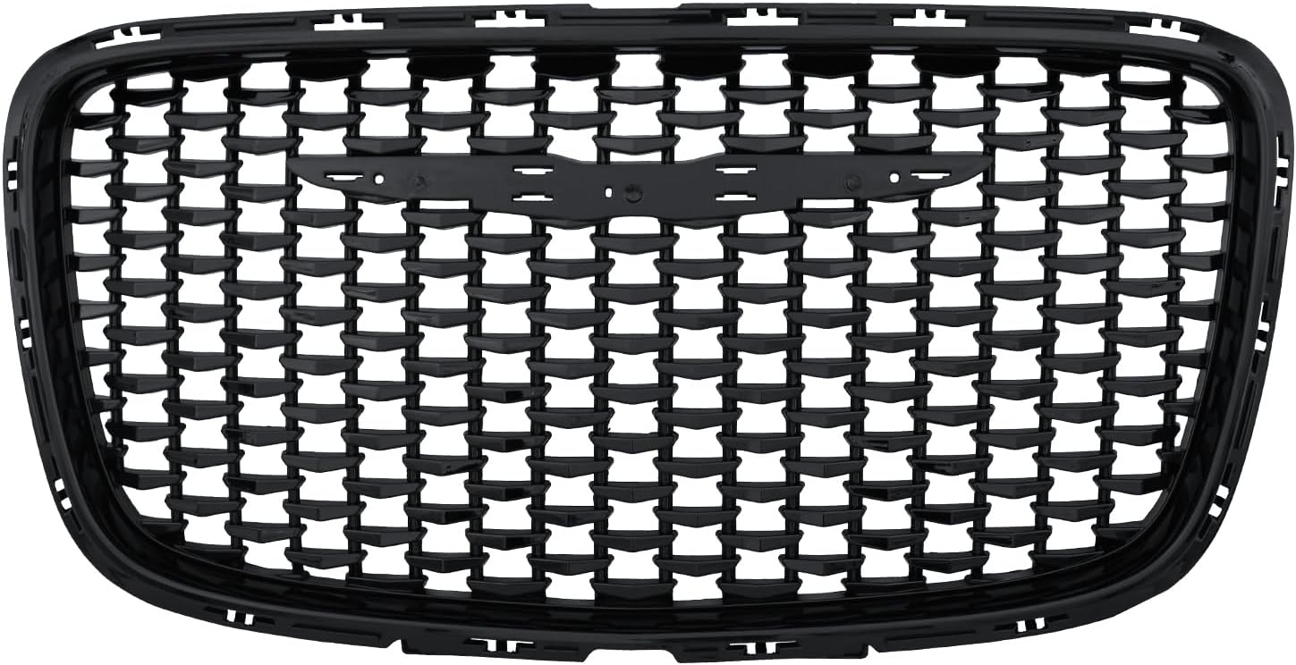 PENSUN Front Grille Grill Assembly Compatible with 2015-2022 Chrysler 300 300C SRT Style Replacement Front Bumper Upper Grille 5SW18DX8AD CH1200393