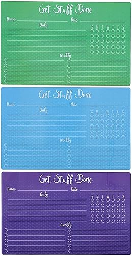 Miniatura 4 de Paquete de 6 tablas de tareas de borrado en seco para niños en 6 colores, semanal y diario (12 x 7.5 pulgadas)