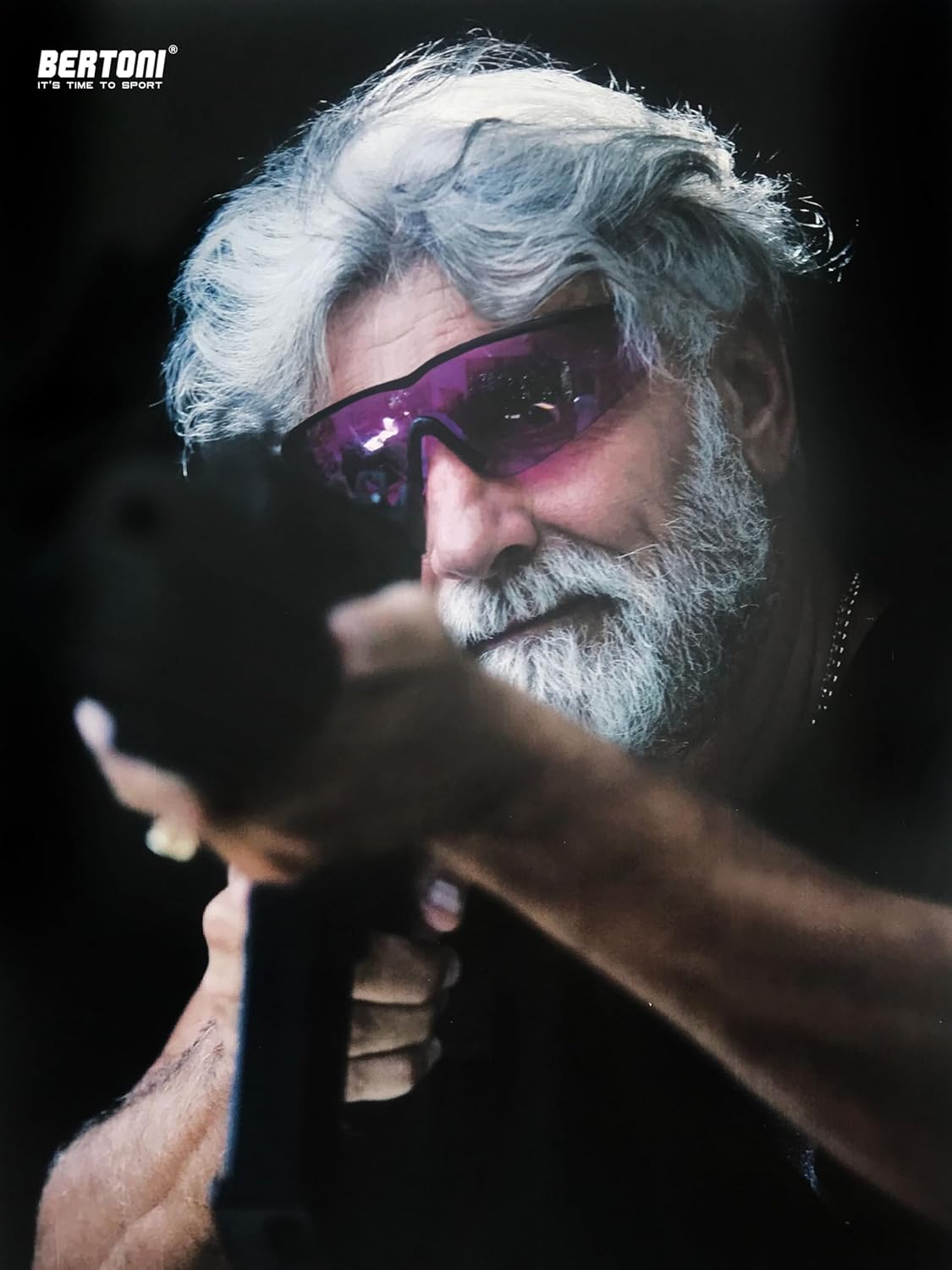 Bertoni Shooting Glasses with 4 Interchangeable AntiFog Lenses Carrying Case – SH898 Tactical Protective Trap Safety Glasses