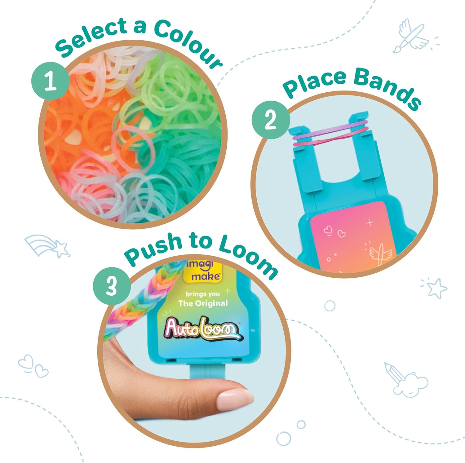 Imagimake Rainbow Loom Bracelet Making Kit |825+ Bands, Charms & Beads with Auto Loom Tool | DIY Art & Craft Kit | Creative Gift for Girls Age 7+