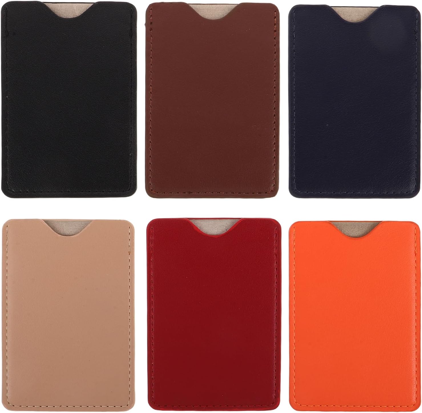 COLLBATH 6PCS Credit Card Protector Sleeves - Faux Leather Passport Protector - RFID Blocking Sleeves - RFID Identity Card Holder for Women Men 3.54x2.48inch