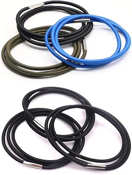 Trash Can Bands Fits 13 to 30 Gallon Trash Cans, Hongmed Garbage Can Rubber Bands, 6 Count Pack of 2, One Pack Black, Blue, Olive Green, Another Black Only.