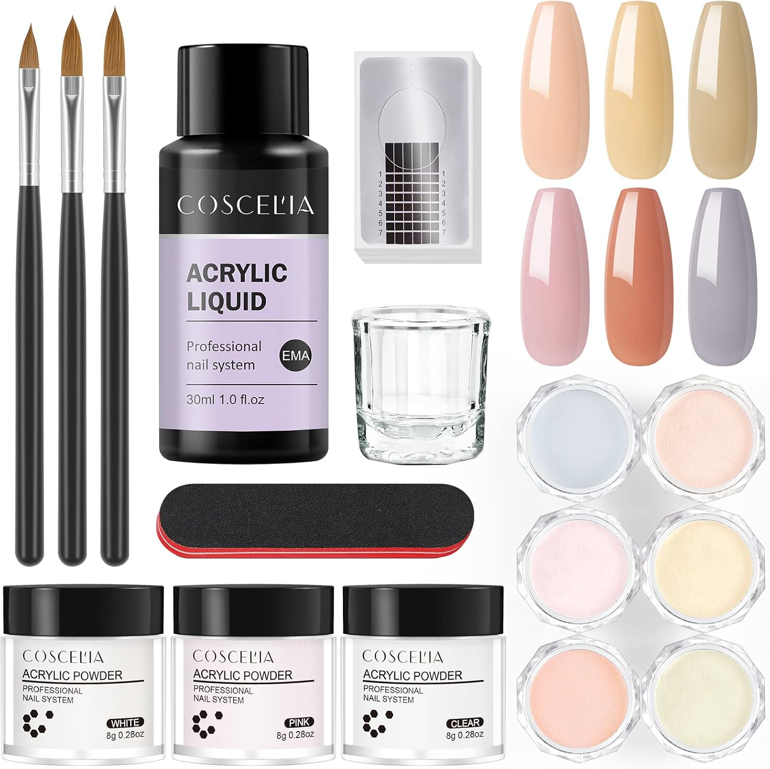 Acrylic Nail Kit for Beginners with Everything Acrylic Powder and