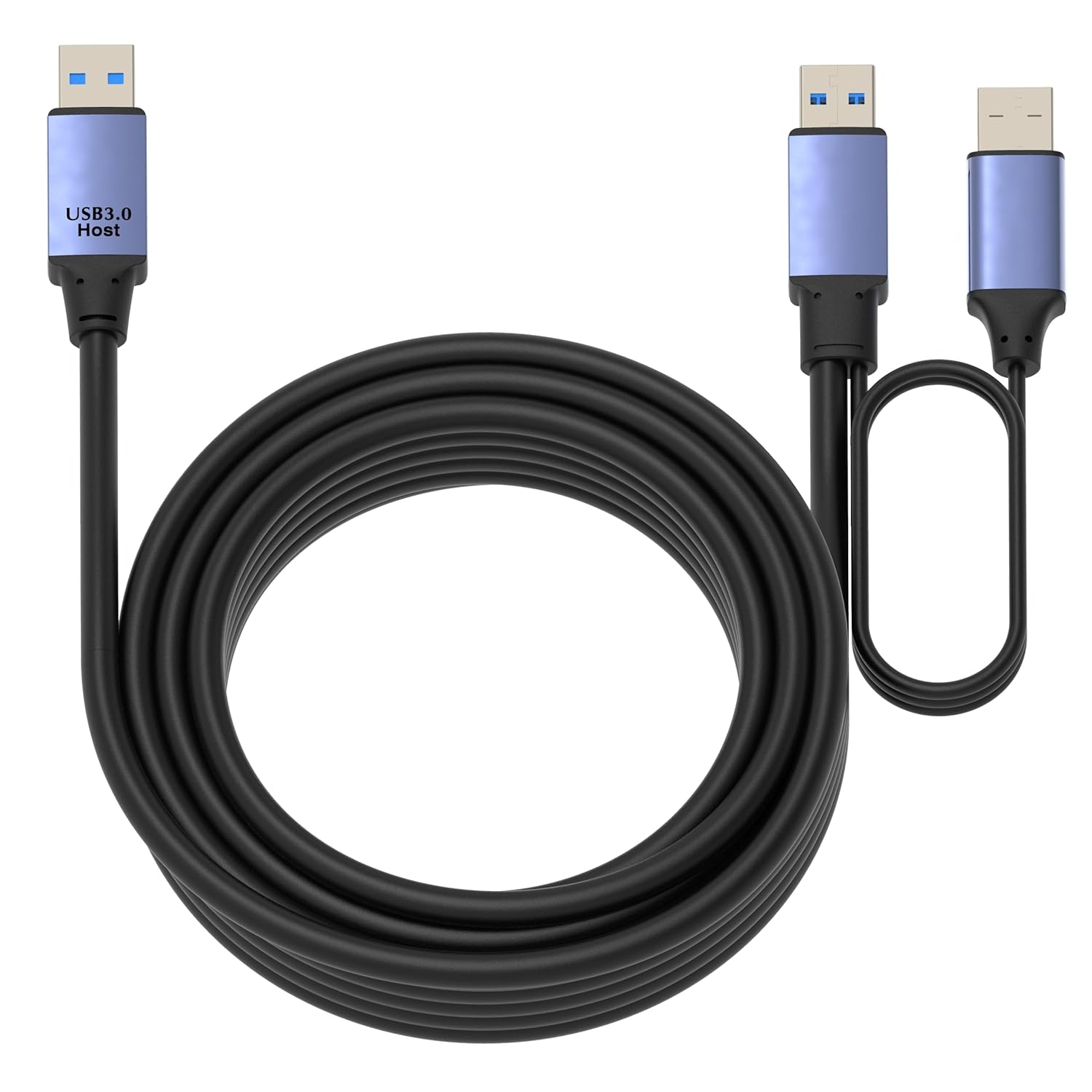 OkyLink 32ft(10M) Active USB 3.0/3.2 Gen 1 Data Cable A Male to A Male with Optional Power Cable & Repeater 5Gbps for Long Distance Data Transfer