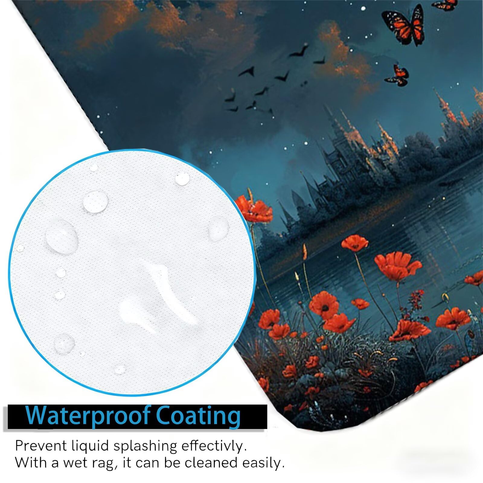 XXL Tappetino Mouse 1500x800 mm Gaming Papavero Sottomano Scrivania Ufficio, Farfalla Mousepad Antiscivolo con Base Stabile, Tappeto per Mouse e Tastiera, Accessori Scrivania Gaming, Lavoro H0-1089