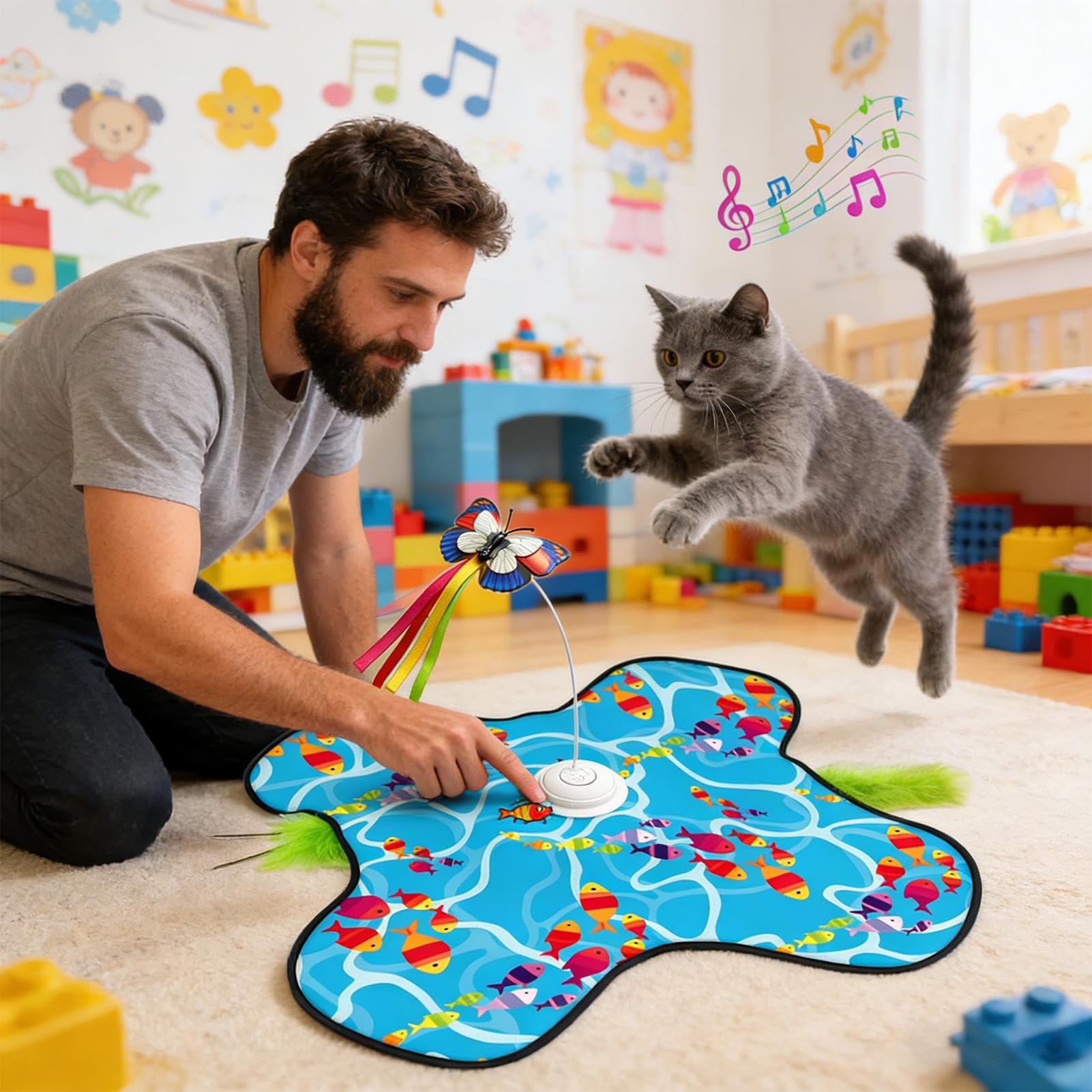 Jouet Interactif Pour Chat d'Exercice Rechargeable avec Lurettes Cachées