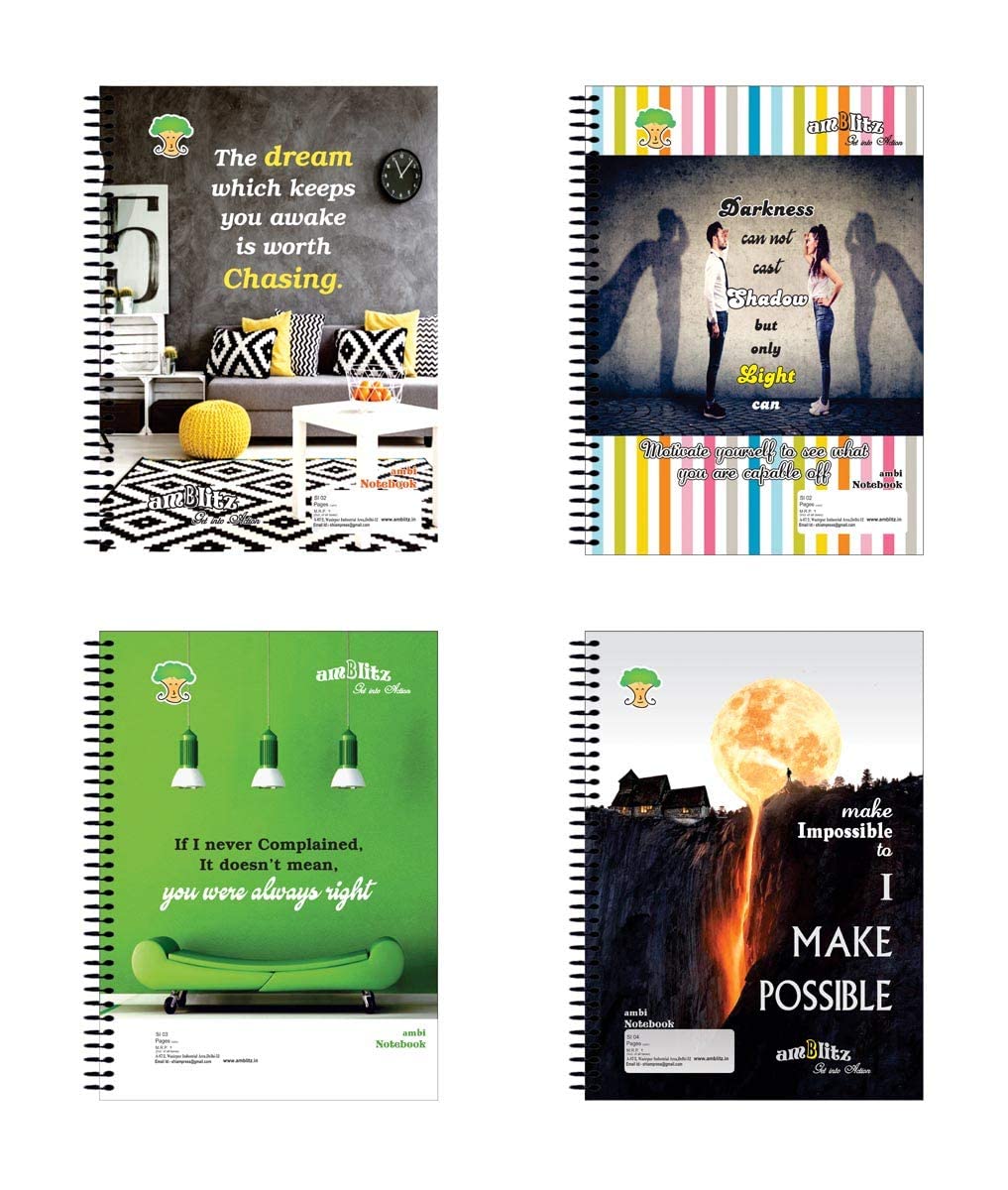 amblitz Mega quaderno a spirale, formato A4, 600 pagine, senza righe