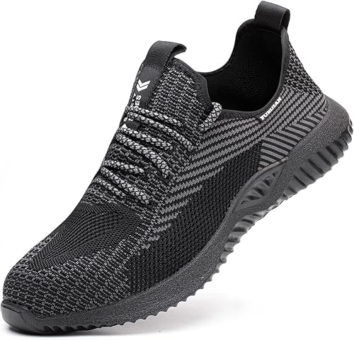 Furuian Steel Toe Shoes for Men Comfortable Safety Shoes Non Slip Steel Toe Sneakers Warehouse Industry Contstruction Mens Work Shoes