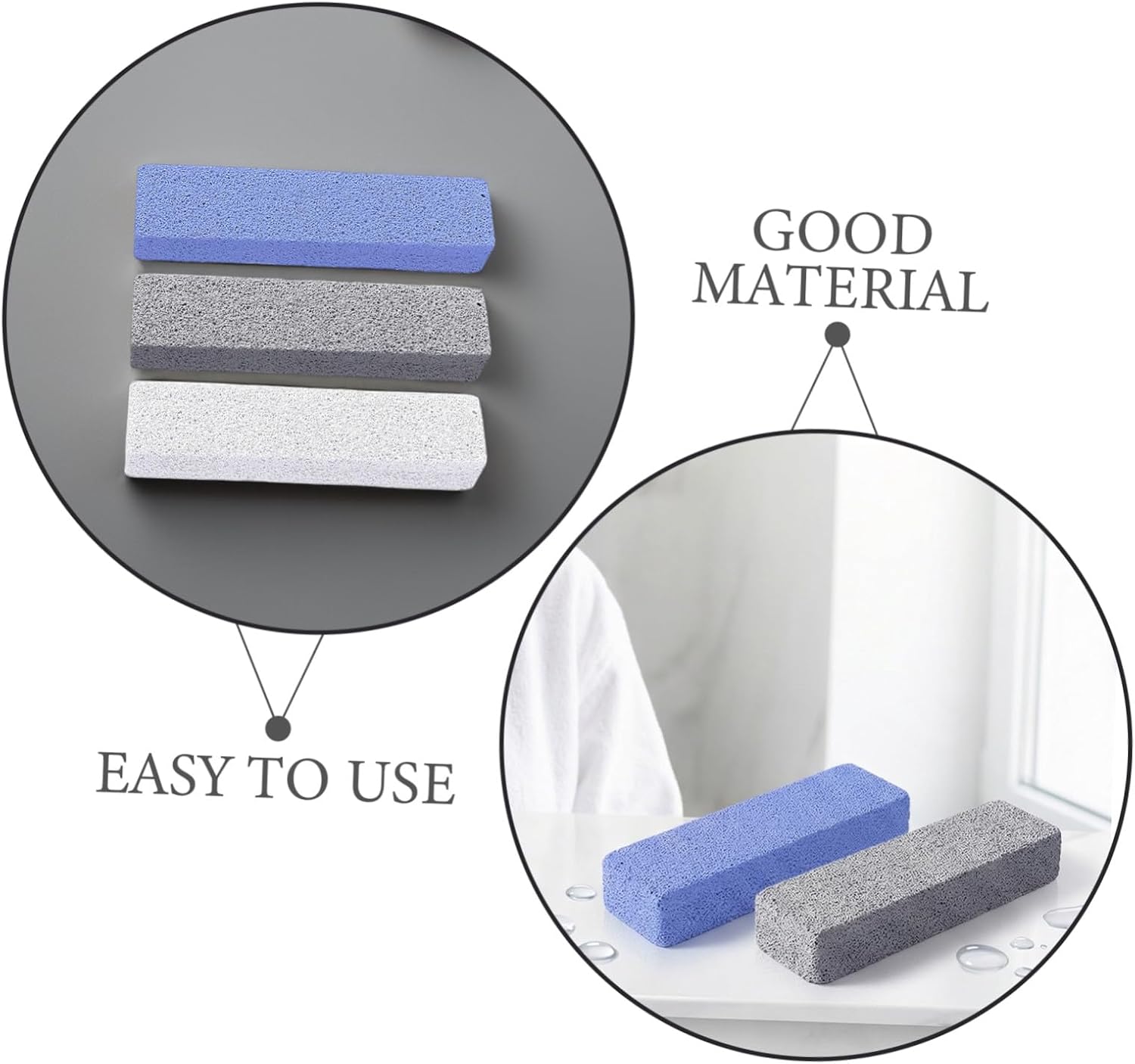 Lurrose Glass Foot Pumice Stones and Multifunctional Design 6pcs with Ergonomic Shape Efficient Removal of Stubborn Hard Skin for Calluses for Home Baths and Travel Use