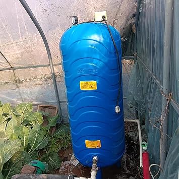 Well Pressure Tank 15 26 32 40 53 66 80 Gallon - Pressurized Water Storage Containers with Safety Relief Valve, Temporary Well Tanks for Well PUM/Water System50L/13.1Gal70x34cm