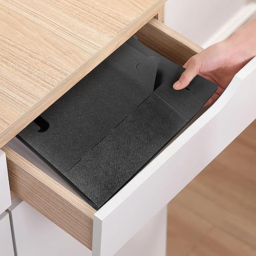 Miniatura 7 de Organizador plegable de almacenamiento de papel para álbumes de recortes, 12 x 12 pulgadas, organizador de archivos de plástico, negro, paquete de 3