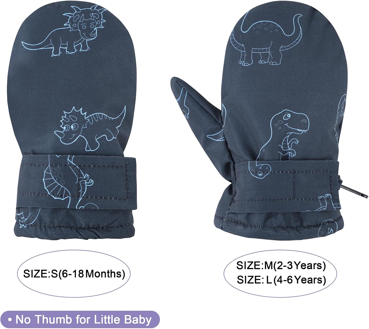 American Trends Toddler Mittens Warm Kids Lined Fleece Gloves Winter Ski Gloves Snow Waterproof Mittens for Baby Boys Girls - Image 5