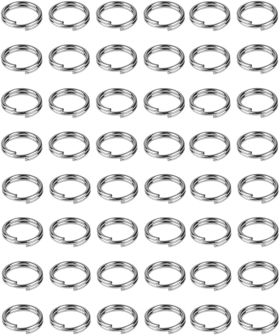 200 Pieces 6mm Metal Split Rings Nickel Plated Small Key Chain Ring Part for Ornament Crafts, Silver