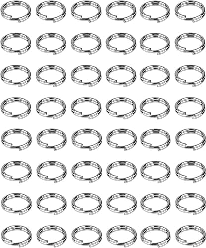 200 piezas de anillos divididos de metal de 0.236 in chapado en níquel pequeño llavero parte de anillo para manualidades de adorno, plata
