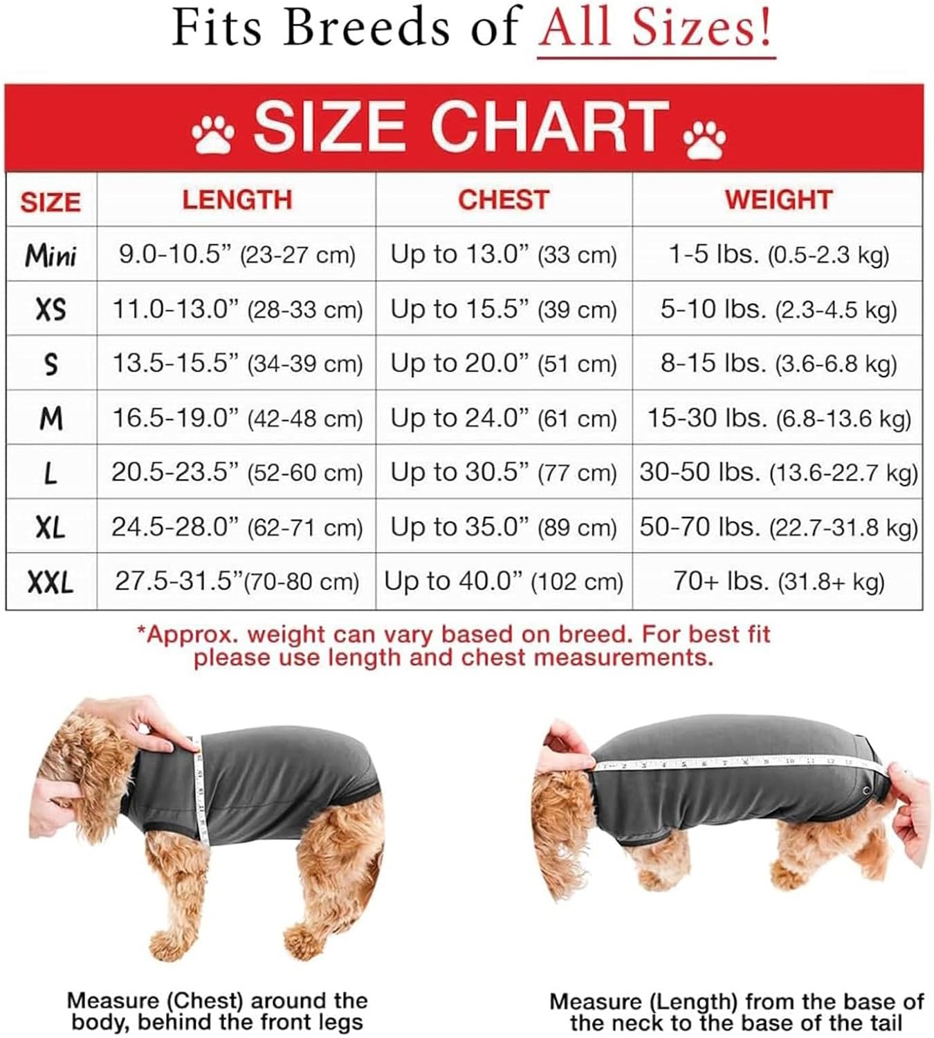 Recovery Suit for Dogs, Comfy Dog Surgery Suit, Postoperative Care After Male Neuter and Female Spay Sterilization Surgery(Large)