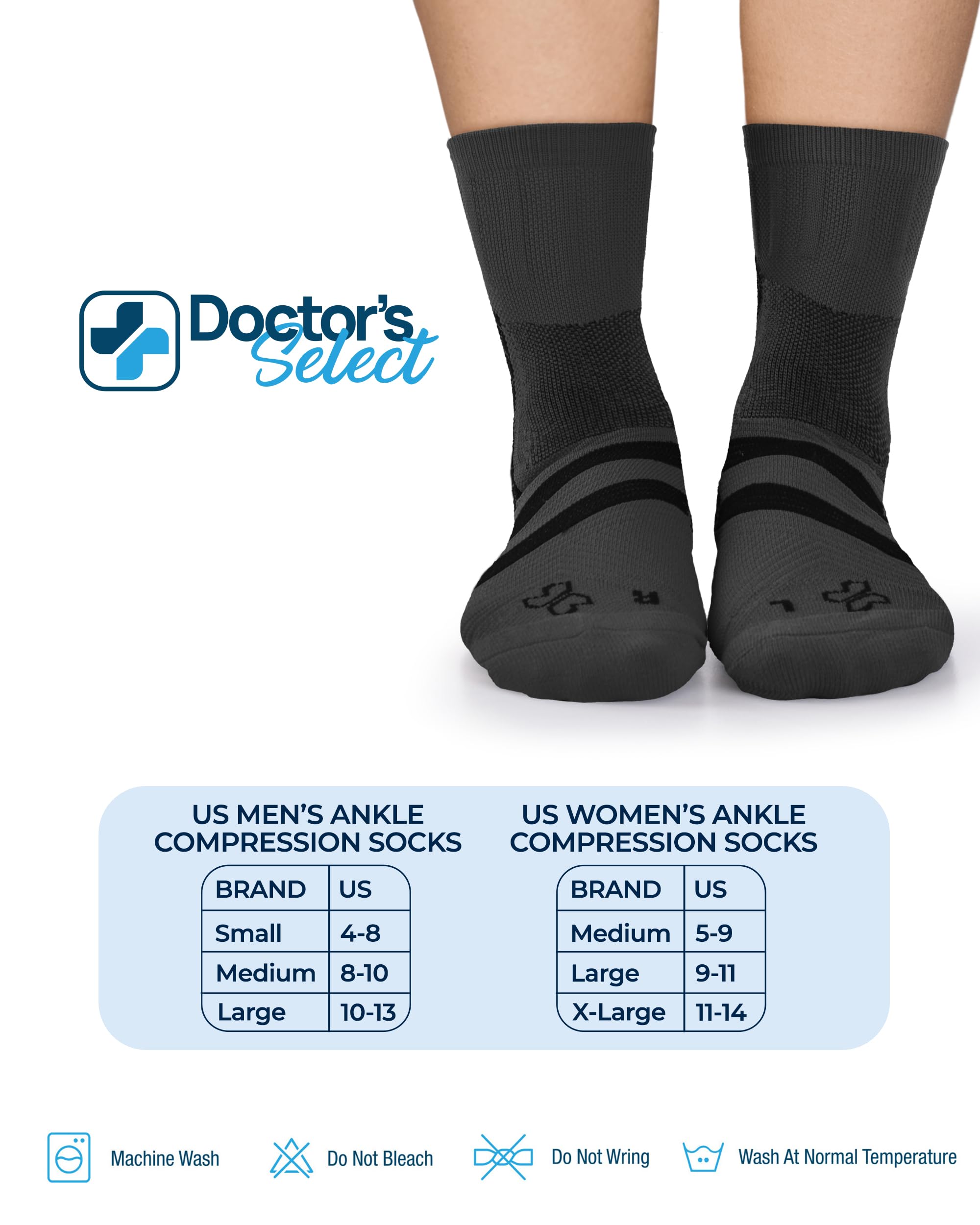 Doctor's Select Kompressionssocken für Plantarfasziitis, Achillessehnenentzündung und Plantarfasziitis, 2 Paar