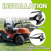 Vista 7 de KUAFU Espejos magnéticos universales para tractor, compatibles con Kubota John Deere, cortacésped de giro cero, espejos laterales traseros negros, 2