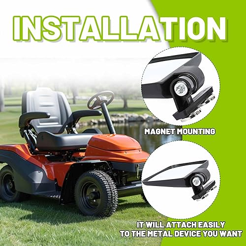 Miniatura 7 de KUAFU Espejos magnéticos universales para tractor, compatibles con Kubota John Deere, cortacésped de giro cero, espejos laterales traseros negros, 2