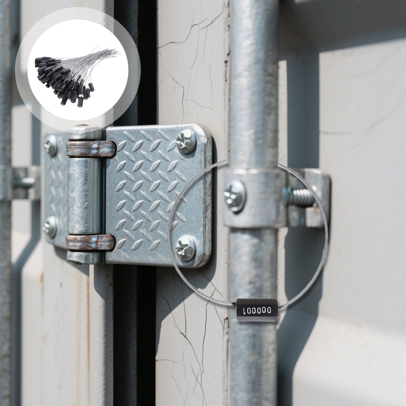 UKCOCO Sigilli di Sicurezza in Filo D'acciaio Galvanizzato Nero Numerati 100 Pezzi Design Irreversibile e Installazione Facile per Trasporto Merci su Camion e Container