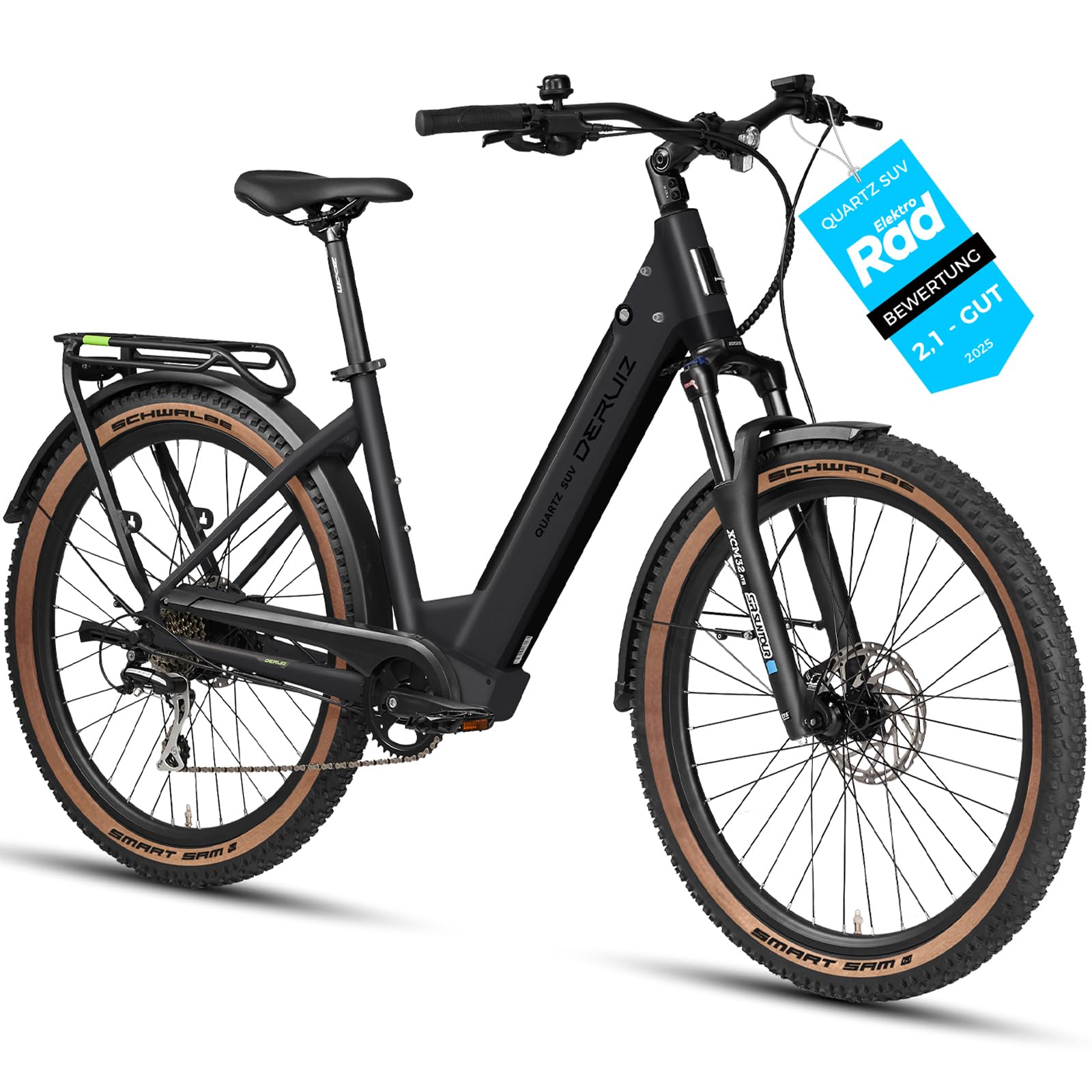 DERUIZ Quartz SUV E-Bike 27,5" Elektrofahrrad mit 48V644Wh Akku bis 161km | E-Mountainbike, Hydraulische Bremsen,Shimano 8 Gang,RH 46CM Off-Road Commuter E Bike für Erwachsene, Max 161km, StVZO