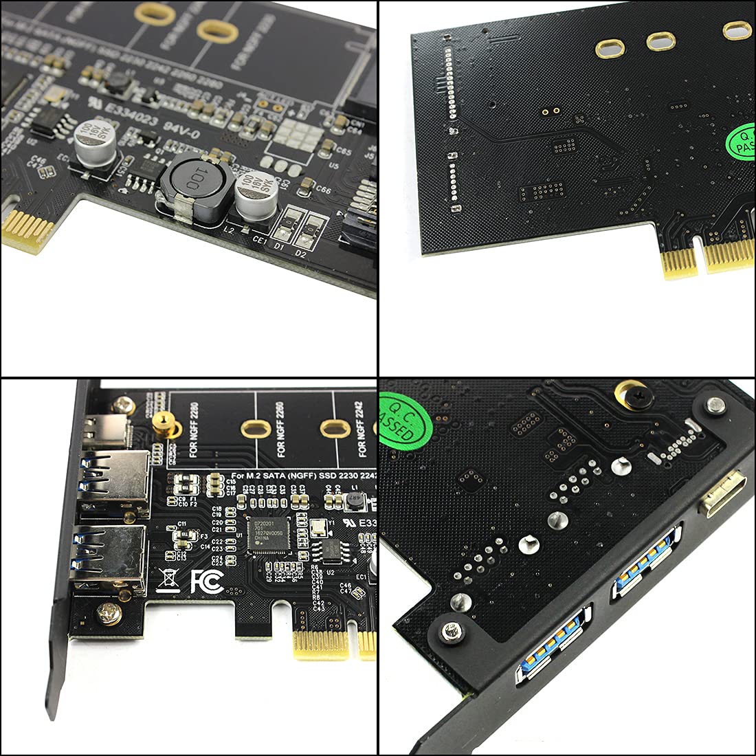 Amazon.co.jp: JMT 2X USB3.0 & Type-c M.2 PCIeアダプター M2 SSD