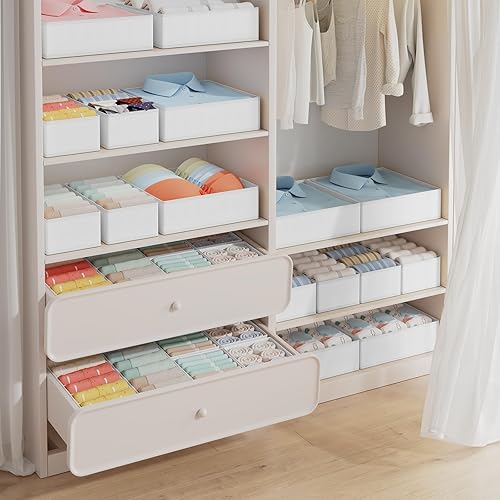 Miniatura 4 de DIMJ Drawer Organizer Clothes Storage - 18 Pack Baby Dresser Organizer for Nursery, Foldable Closet Drawer Organizer Bins for Bedroom Organization,