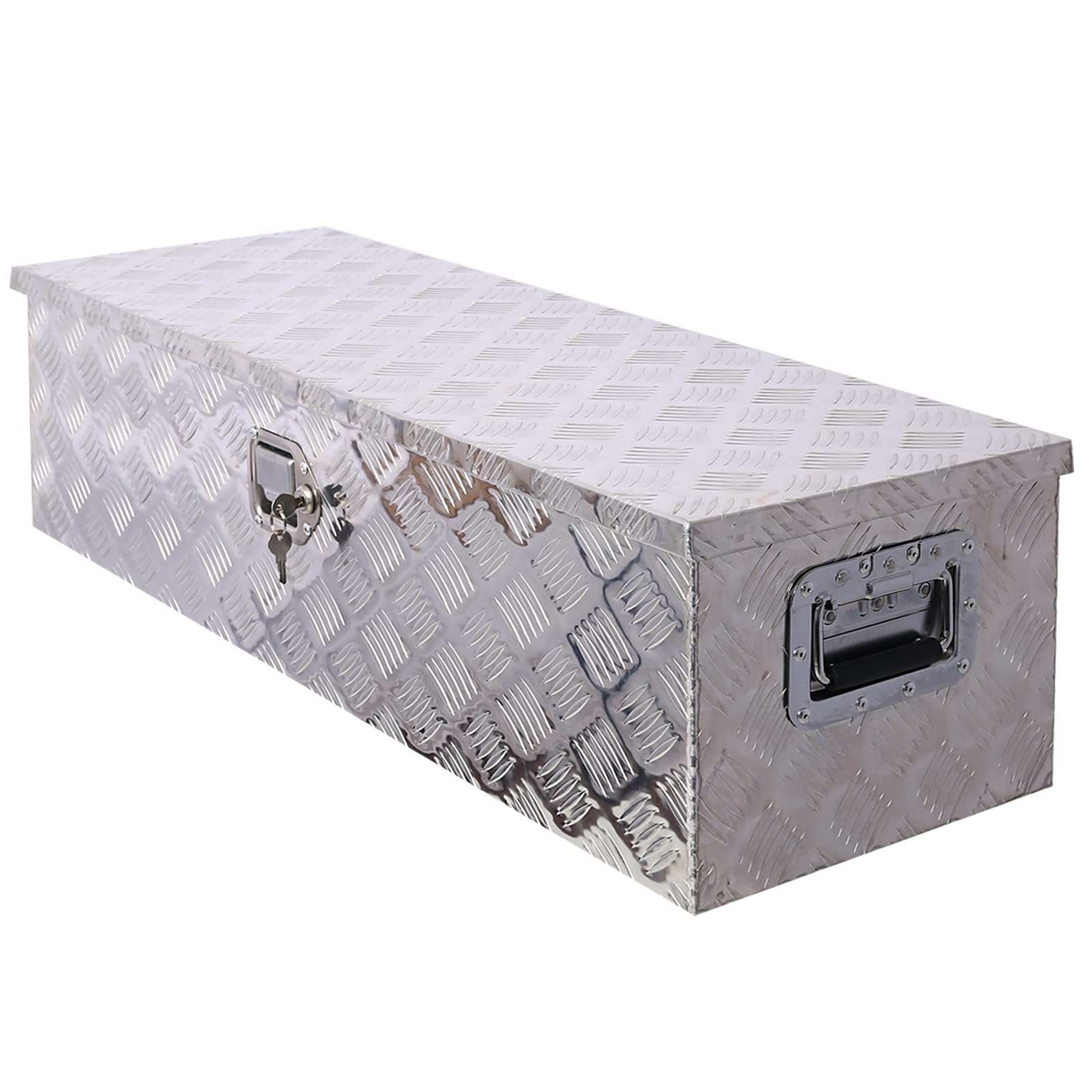 Werkzeugkiste für LKW, 99,1 cm, wasserdicht, robust, Aluminium, mit Schloss und Schlüsseln, 5 Stangen, breit, 99,1 x 33 x 25,4 cm
