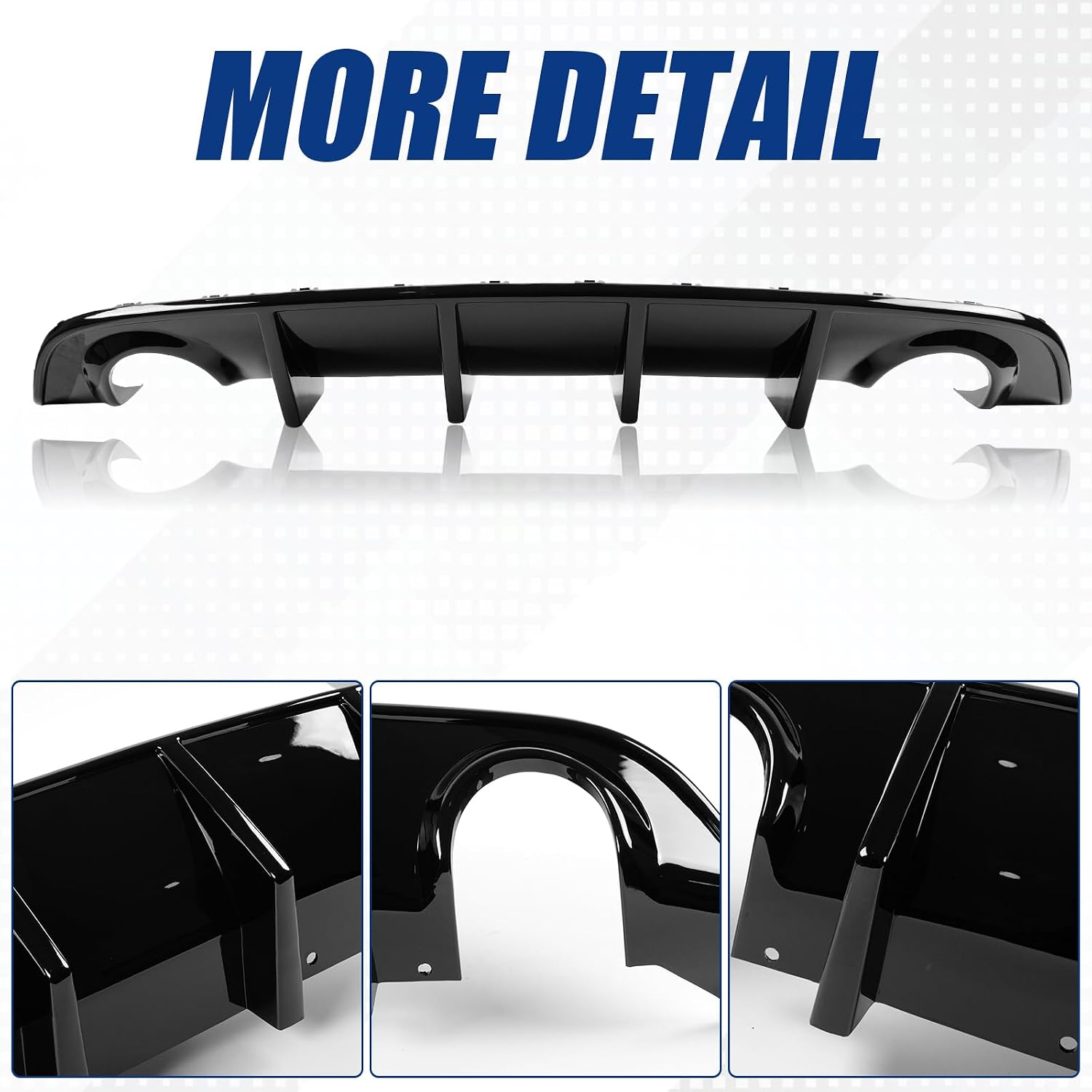 Fit for 2015-2023 Dodge Charger Rear Diffuser, Glossy Black Rear Bumper Lip Splitter Fit for Charger Base & SXT Bumper GT Style(Non-Widebody)