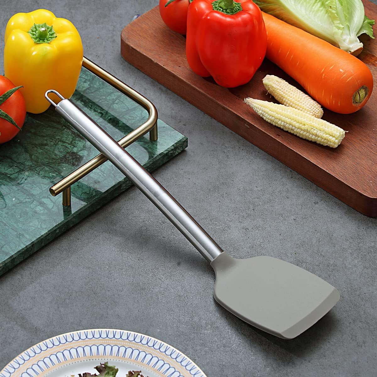 Berglander Spatulas, Non-stick Silicone Solid Turner,Barbecue Spatulas Turner For Cooking, Kitchen Dishwasher Safe, Easy to Clean image 3