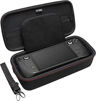 LTGEM Carrying Case Compatible with Valve Steam Deck, Protective Travel Case Holds Steam Deck Console and Power Adapter,Black