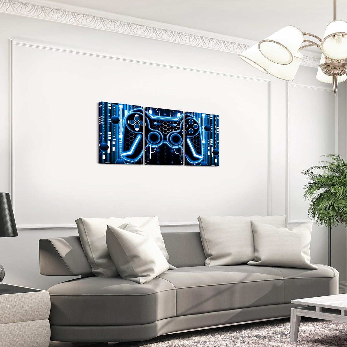 Feelyou Boys Girls Gamer Wall Painting Posters Gaming Picture Wall Decor for Gamepad Canvas Wall Art for Living Room Bedroom Kids Modern Game Console Teens Bathroom Wall Art 12"x16"x 3Pcs