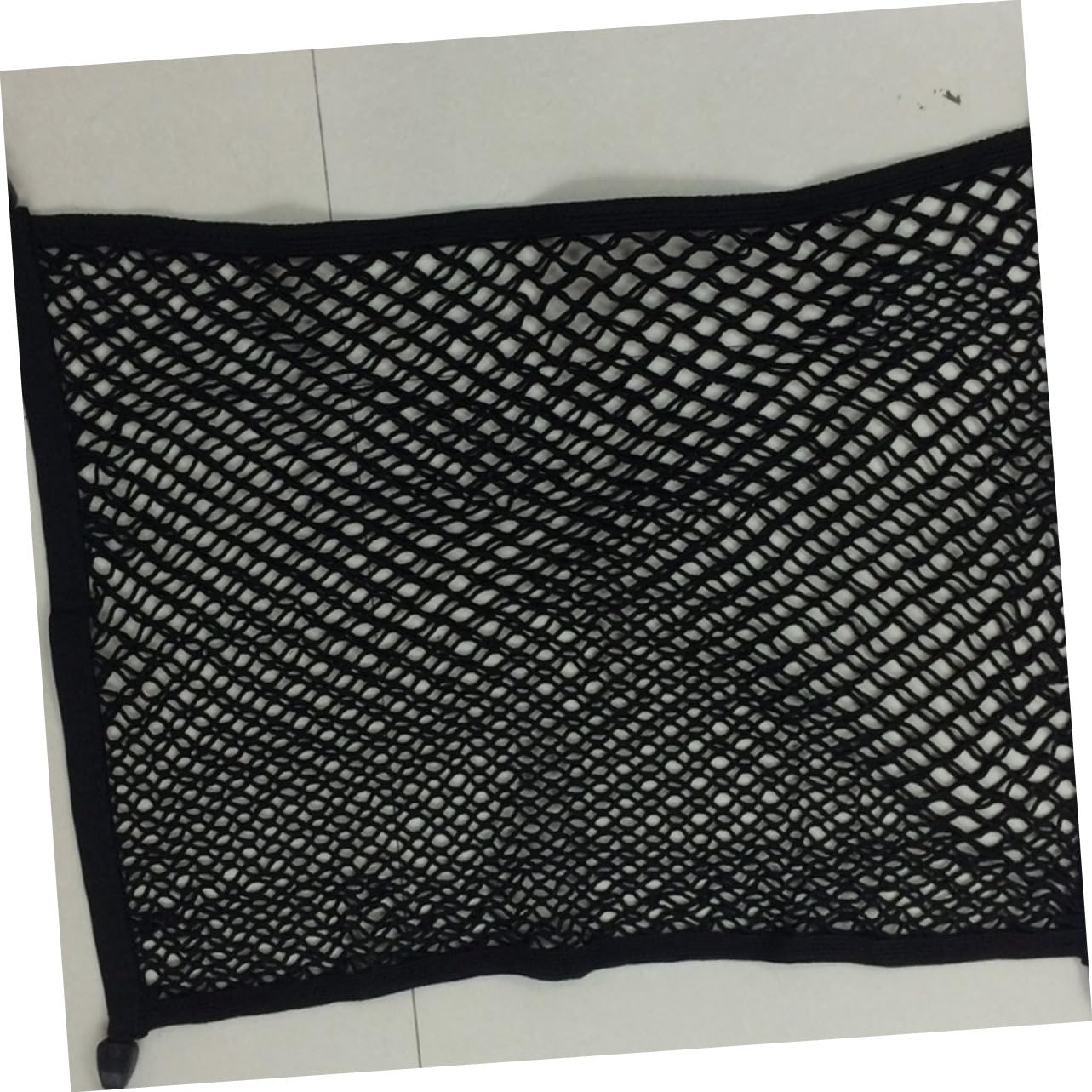 Rete Portabagagli Doppio Strato 100x80 Cm Nera per Bagagliaio Auto | Tessuto e Plastica, 4 Ganci Autobloccanti Inclusi, Formato Elastico 100x80 Cm