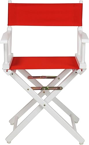 Miniatura 122 de Silla de Director de 18" Marco Blanco Lona Rosa