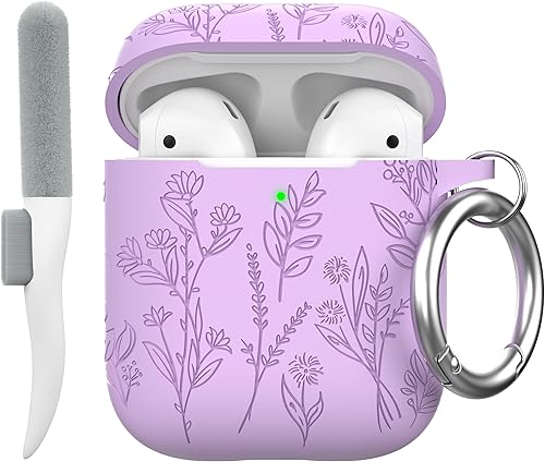 Miniatura 14 de Maxjoy Funda para AirPods, funda transparente para AirPods, bonita funda suave y transparente para AirPod de 2ª generación para mujeres, con clip