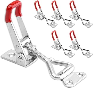 Toggle Latch Clamp 4001, 6 Pack Adjustable Toggle Clamp Latch, Heavy Duty Toggle Latch Hasp Clamp, 150Kg 330Lbs Holding Capacity Pull Latch Clamp for Smoker Lid Jig, Tool Box Case, Door