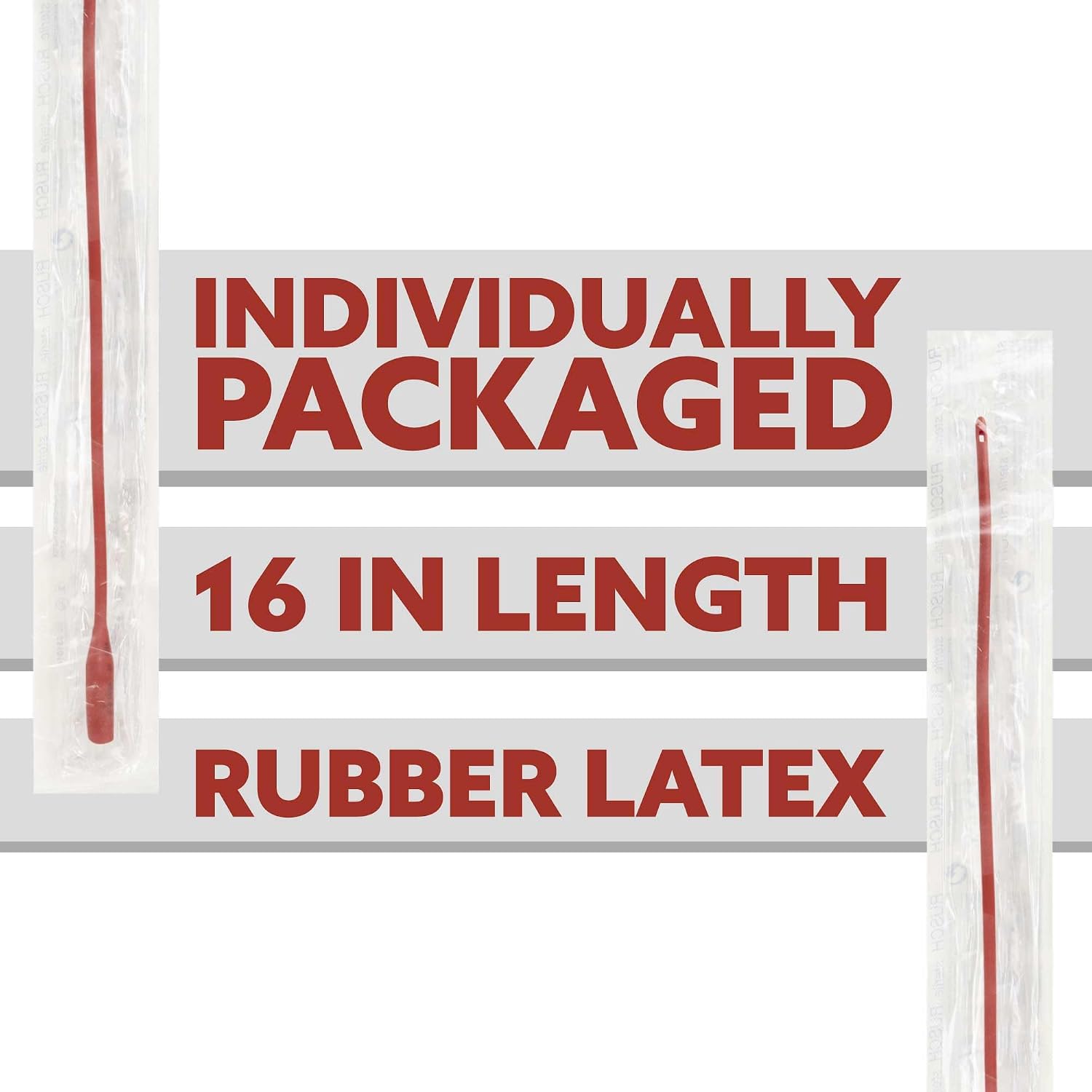 5 Pack, Pet Feeding Tube with Funnel End, Pet Nursing, 14 FR, 16” Length, Red Rubber Feeding Tube with Smooth Tip, Non-Sterile