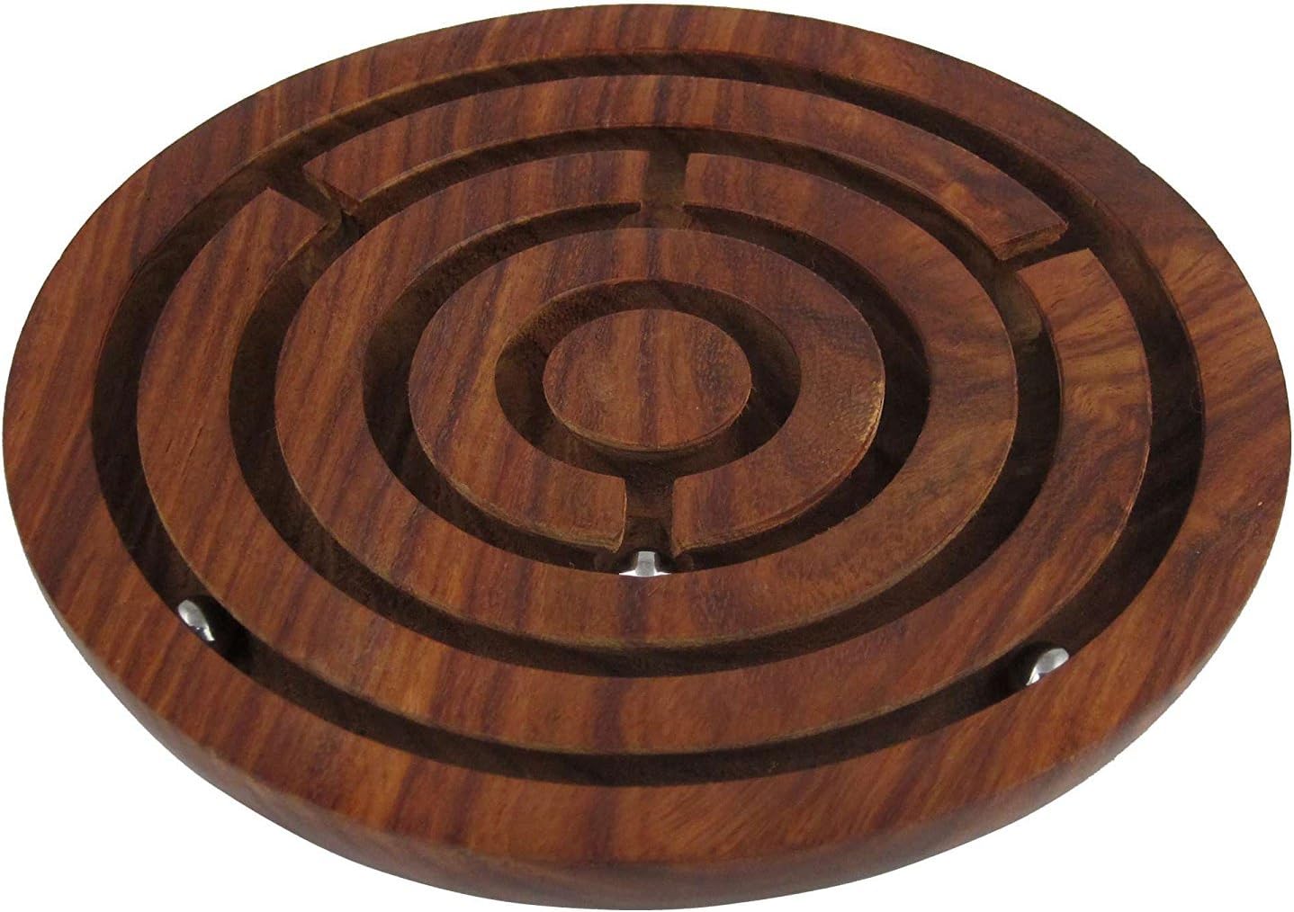 MOJOPANDA Handcrafted Indian Wooden Labyrinth Ball Maze Puzzle Game & Decoration